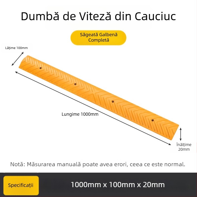 Limitator de viteză pentru banda de biciclete și zonă pietonală, cu suprafață antiderapantă