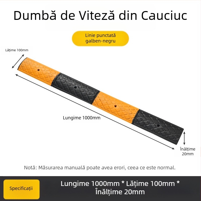Limitator de viteză pentru banda de biciclete și zonă pietonală, cu suprafață antiderapantă