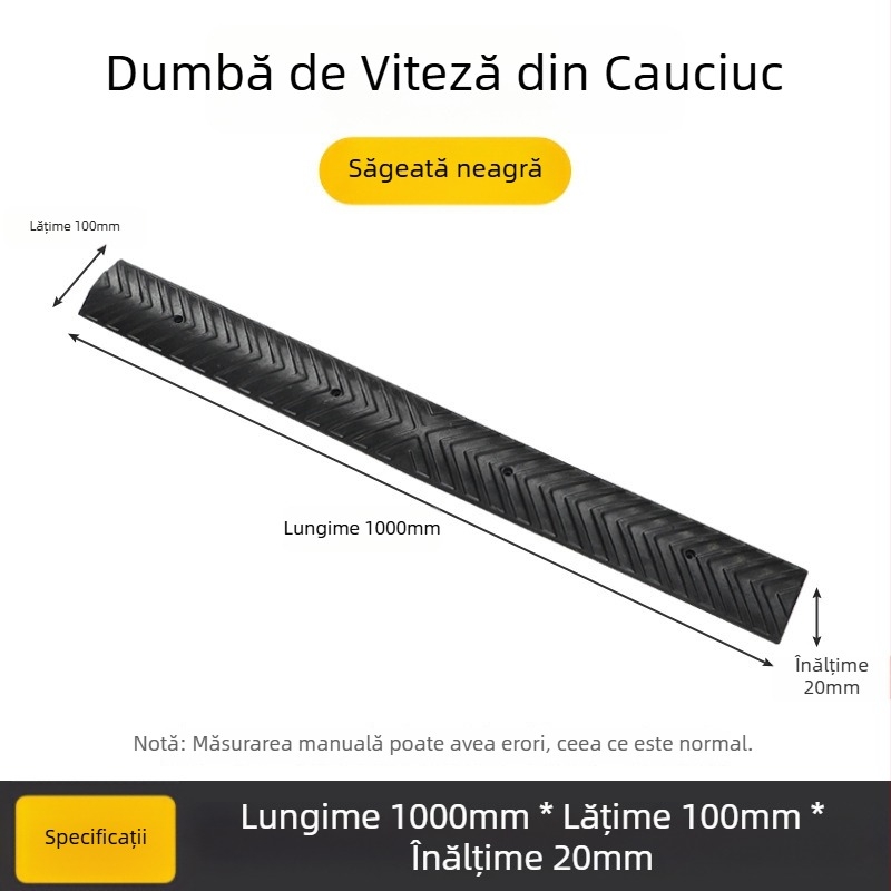 Limitator de viteză pentru banda de biciclete și zonă pietonală, cu suprafață antiderapantă