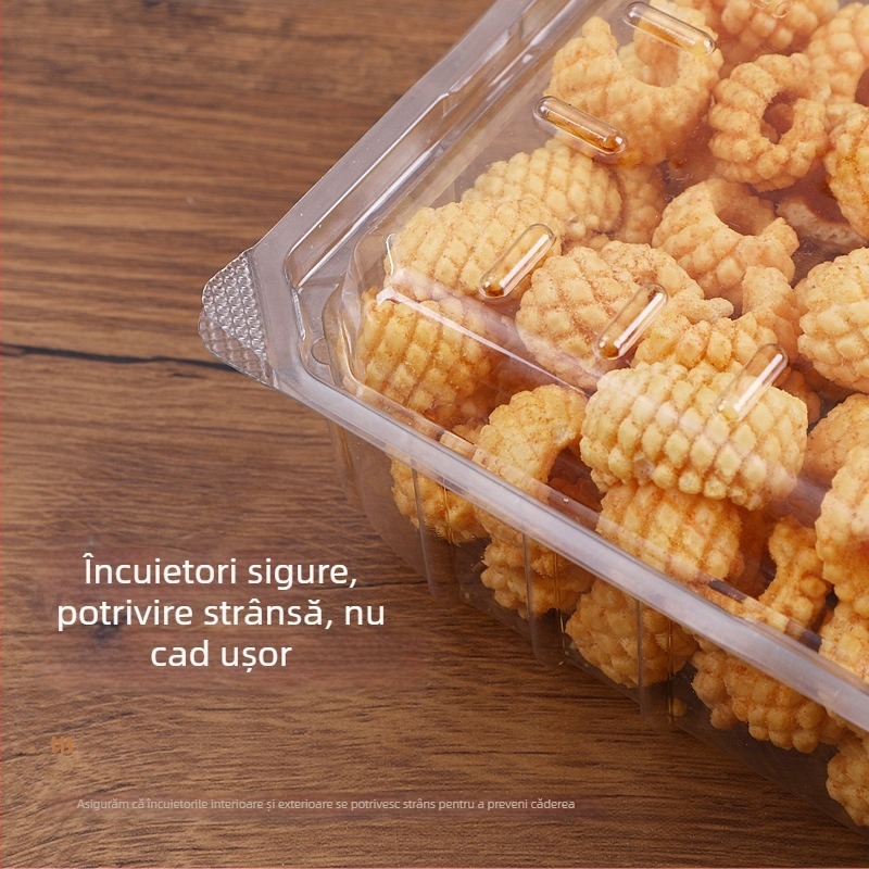 Cutie PET transparentă, de unică folosință, pentru torturi și produse de patiserie, cu capac