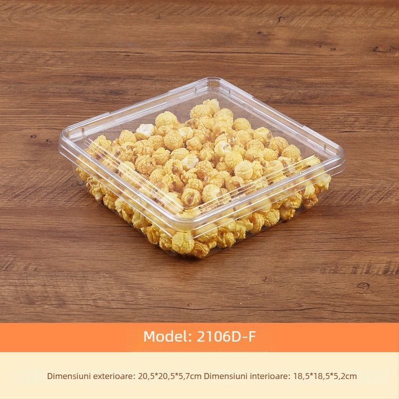 Cutie PET transparentă, de unică folosință, pentru torturi și produse de patiserie, cu capac