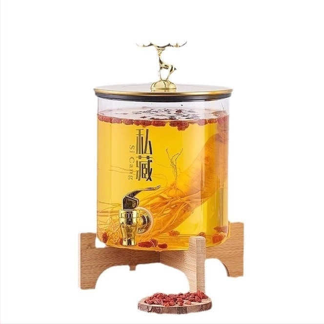 Sticlă de fermentare pentru vin, recipient rezistent la temperaturi înalte pentru prepararea vinului medicinal, borcan sigilat pentru băuturi răcoritoare și sucuri, cu robinet