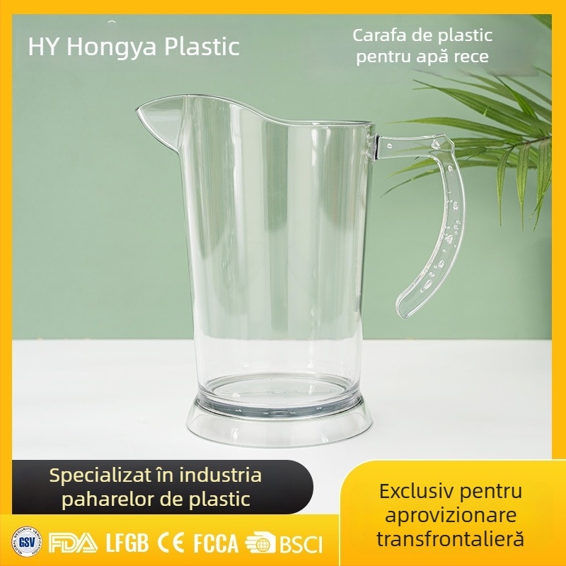 Recipient din plastic pentru apă rece, de calitate alimentară, cu logo imprimat; distribuție băuturi pentru bar; cană pentru sucuri și băuturi; halba de bere