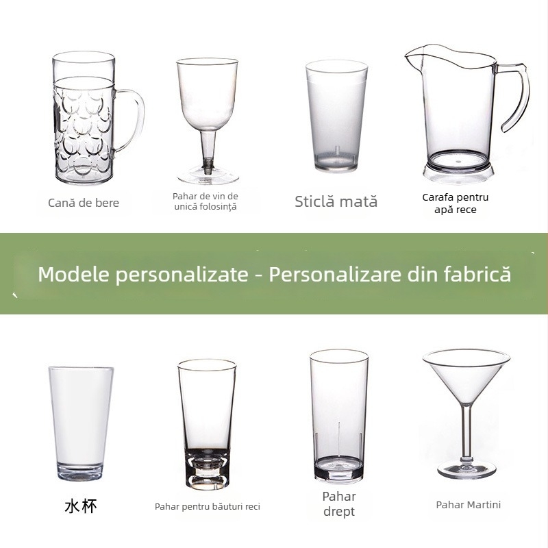 Recipient din plastic pentru apă rece, de calitate alimentară, cu logo imprimat; distribuție băuturi pentru bar; cană pentru sucuri și băuturi; halba de bere