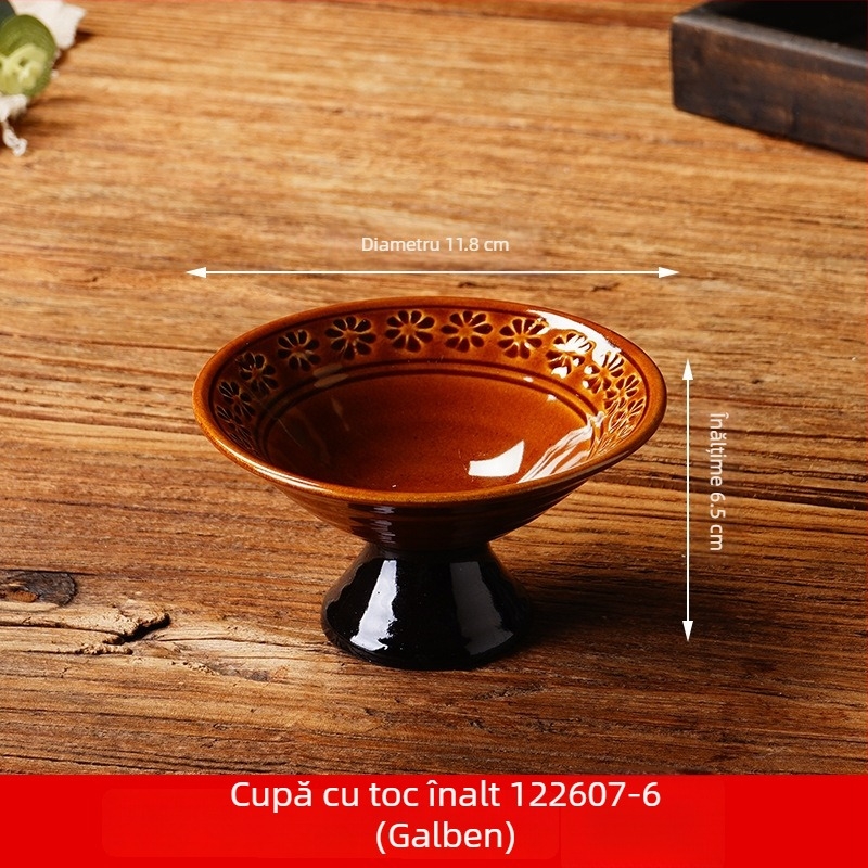 Farfurie înaltă de aperitiv, stil japonez, platou creativ pentru gustări, recipient mic personalizabil, porțelan decorativ, ceașcă de decor pentru sashimi