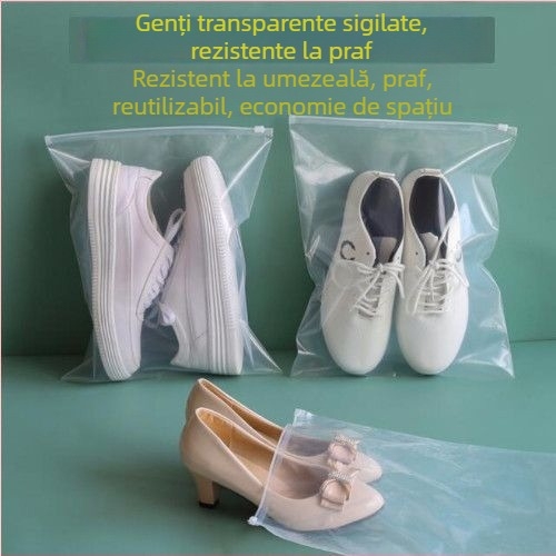 Geantă transparentă pentru depozitarea încălțămintei, anti-praf și rezistentă la umezeală pentru călătorii