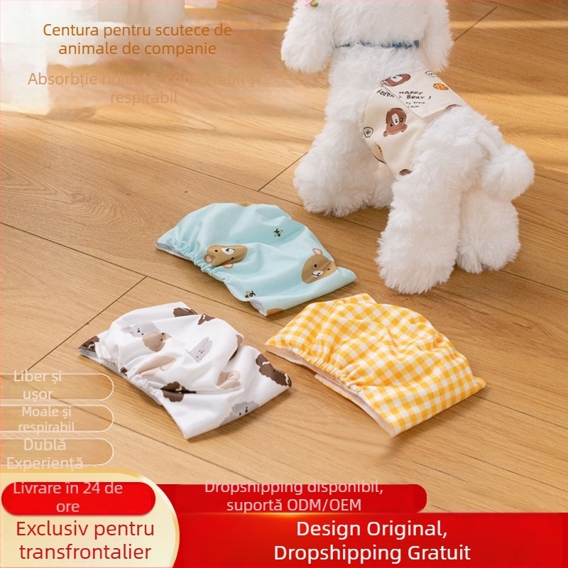 Pantaloni igienici pentru animale de companie în timpul estrului, scutece lavabile