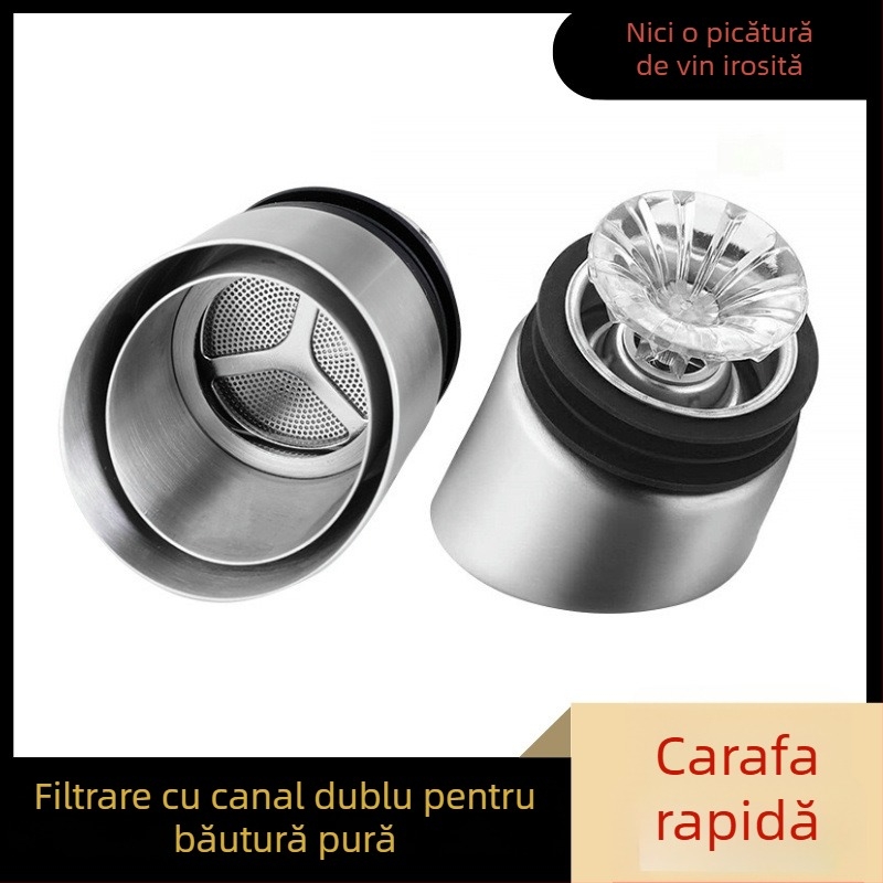 Capac decoantare din oțel inoxidabil 304 pentru vin, stil cascadă, etanșare sticlă