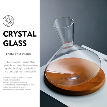 Decantator de vin rotativ personalizat din sticlă de cristal, lux pentru uz casnic