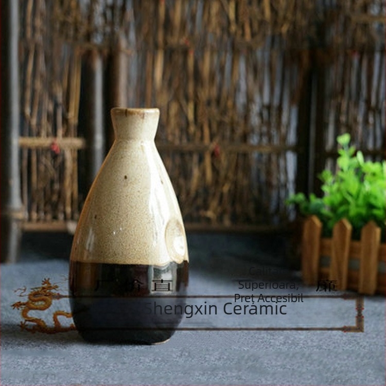 Sticlă de vin din ceramică cu lut purpuriu Yixing, cu formă de corn înalt, capacitate aproximativă 500 ml, pentru uz casnic