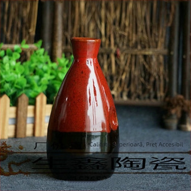 Sticlă de vin din ceramică cu lut purpuriu Yixing, cu formă de corn înalt, capacitate aproximativă 500 ml, pentru uz casnic