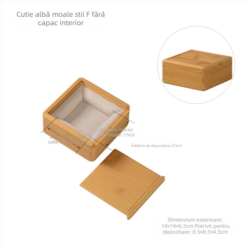 Cutie din bambus cu capac tras, tablă de șah magnetică în mai multe dimensiuni, cutie cadou de depozitare, gravare laser a siglei