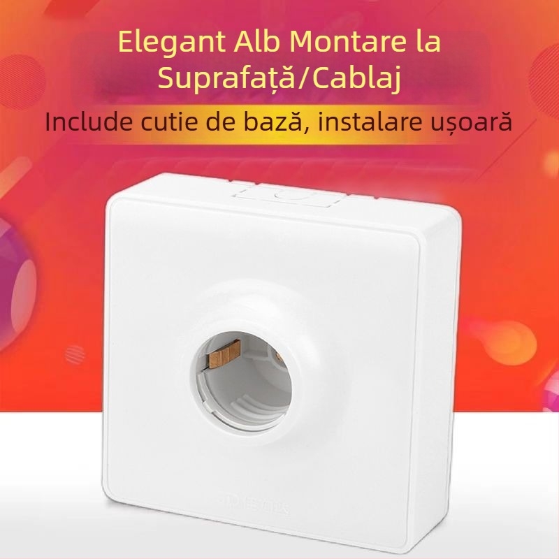 Panou ultra-subțire montat pe suprafață cu întrerupător și priză, cu cutie de cablaj, pentru iluminat de perete casnic
