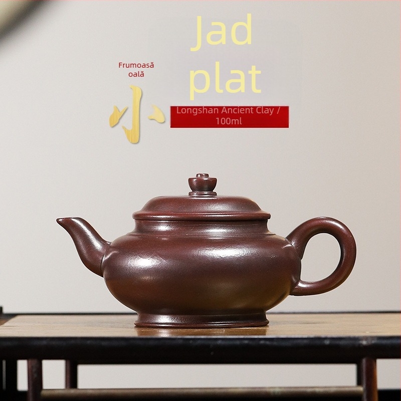 Ceainic Yixing din lut mov, lucrat manual din lut purpuriu brut, stil antic, o singură ceainică, capacități mari și mici, set de ceai Kung Fu