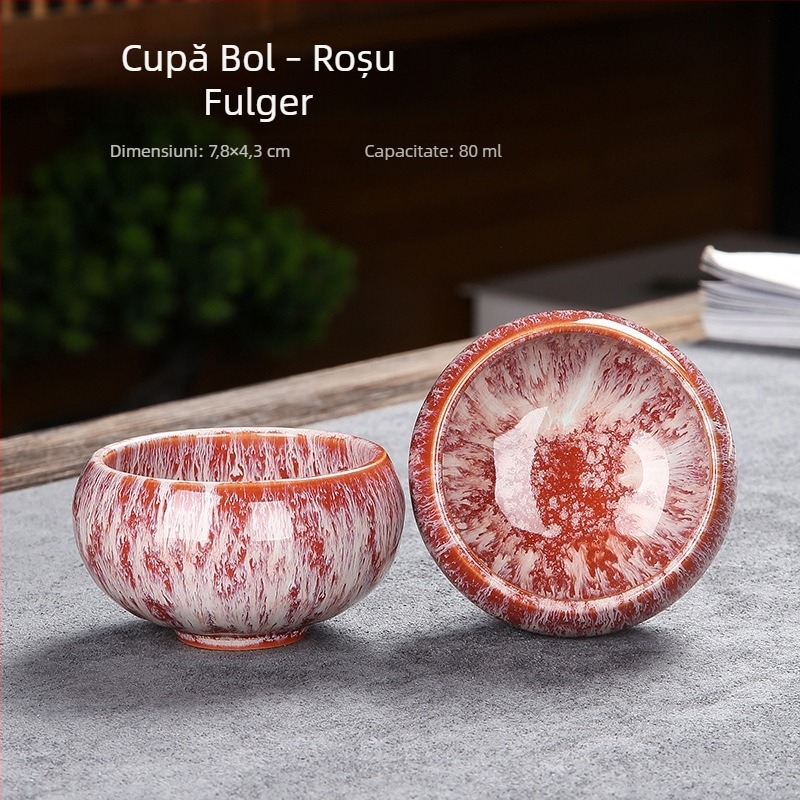 Ceșcă de ceai din ceramică în stil Jianzhan, glazură periată, set Gong Fu ceai, mică ceașcă de maestru