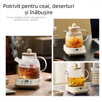 Small Pumpkin Fierbător de apă din sticlă – ceainic de sănătate compact, birou, automat, multifuncțional, pentru uz casnic