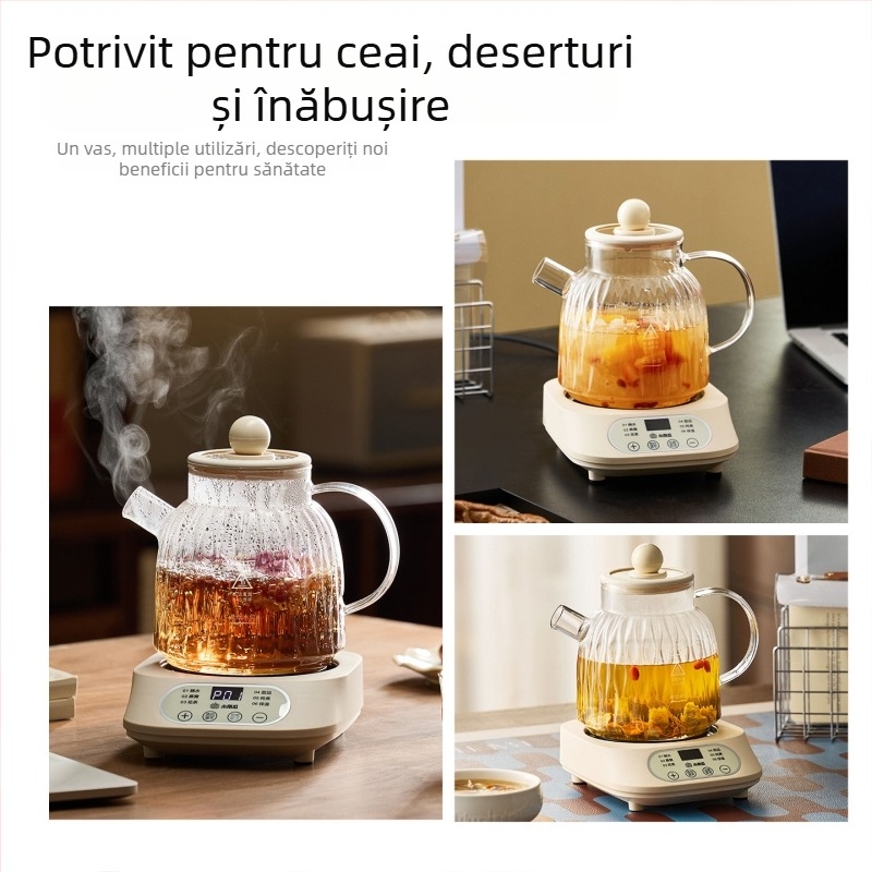 Small Pumpkin Fierbător de apă din sticlă – ceainic de sănătate compact, birou, automat, multifuncțional, pentru uz casnic