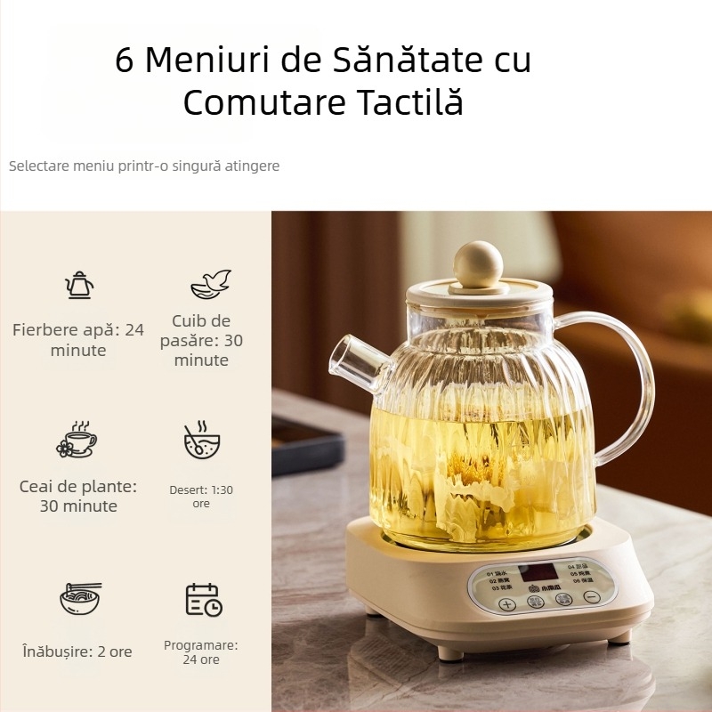 Small Pumpkin Fierbător de apă din sticlă – ceainic de sănătate compact, birou, automat, multifuncțional, pentru uz casnic