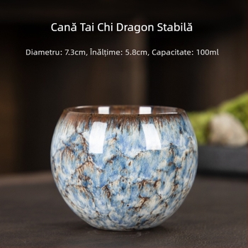 Ceșuță ceramică Jian Zhan, cu bază în formă de picior de dragon, formă ou, set de ceai cu flori, o singură ceașcă