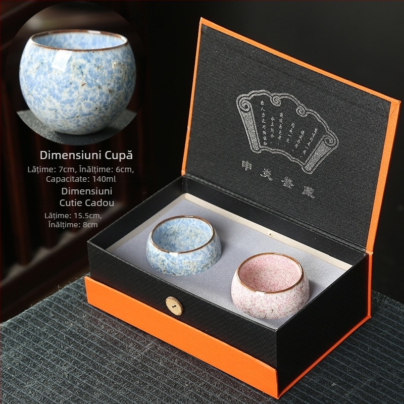 Ceșuță ceramică Jian Zhan, cu bază în formă de picior de dragon, formă ou, set de ceai cu flori, o singură ceașcă