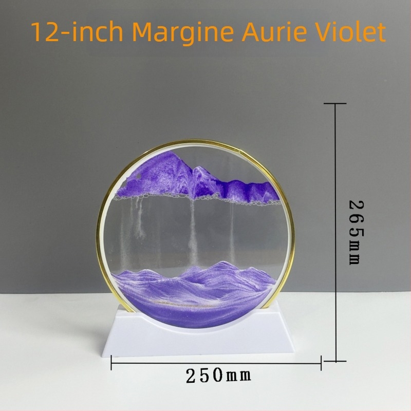 Tablou 3D cu nisip în mișcare, margine aurie — obiect decorativ de lux pentru sufragerie și birou