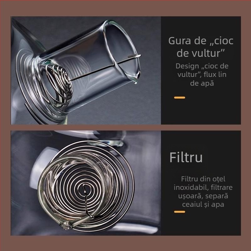 Ceainic din sticlă pentru infuzarea ceaiului cu flori