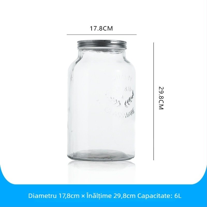 Dispenser din sticlă cu robinet, cilindru de amestec pentru băuturi făcute în casă, ceai de fructe, sucuri și cola