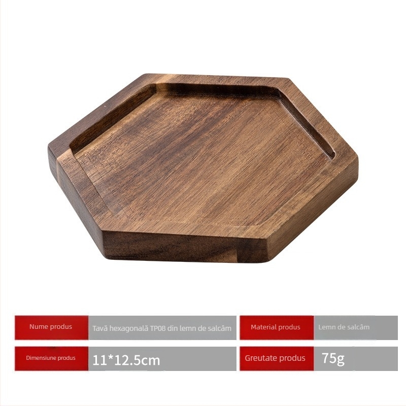 Tavă de ceai din lemn de acacia, în stil japonez – tavă multifuncțională pentru bucătărie, fructe și cești de ceai