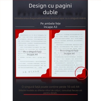 Dosar A4 cu separatoare pentru foi de examen și materiale, papetărie de birou, carte de recitație și carnet de semnături