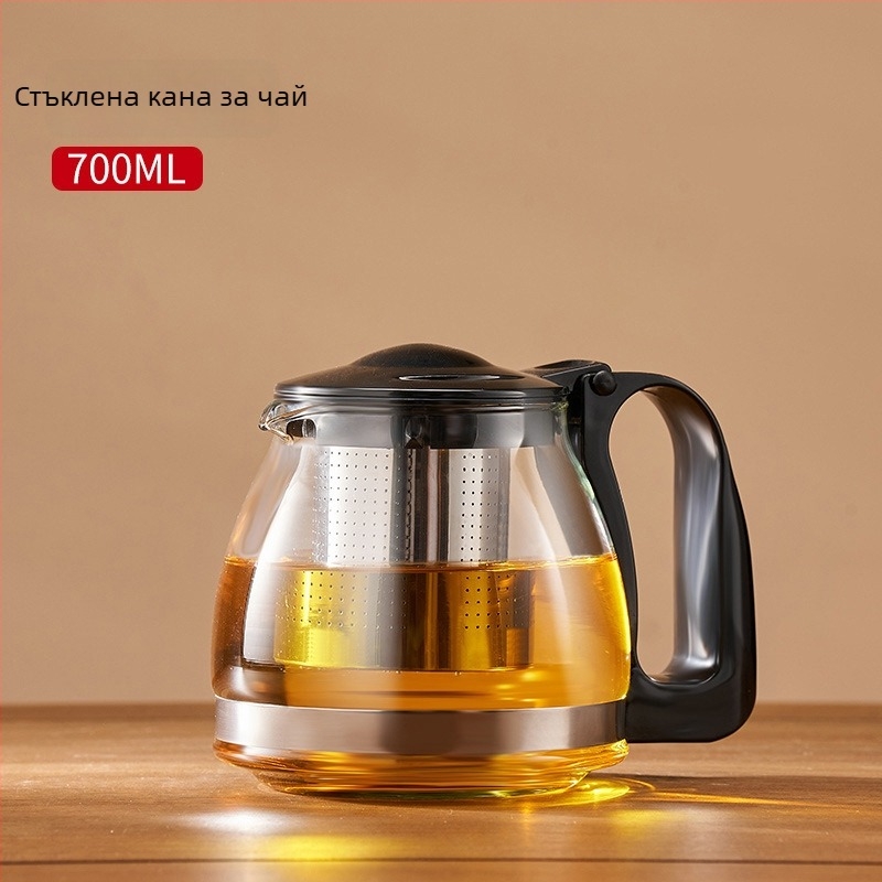 Ceainic din sticlă Jieanxi, cu capacitate mare, pentru birou și uz casnic, filtru interior din oțel inoxidabil, separare ceai-apă