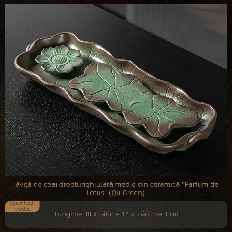 2025 Tavă de ceai pentru uz casnic, compactă, ceramică, masă de ceai Kung Fu în stil retro pentru sufragerie