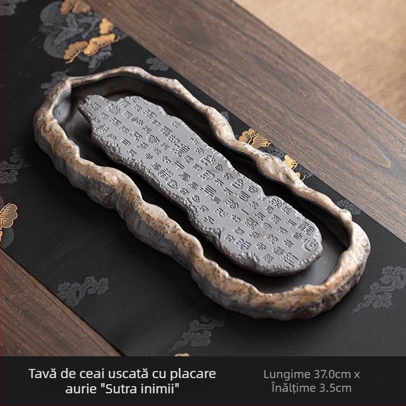 2025 Tavă de ceai pentru uz casnic, compactă, ceramică, masă de ceai Kung Fu în stil retro pentru sufragerie