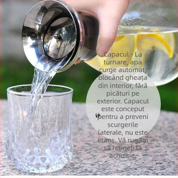 Ceainic din sticlă cu capacitate mare, pentru apă caldă și rece, set de carafe pentru suc