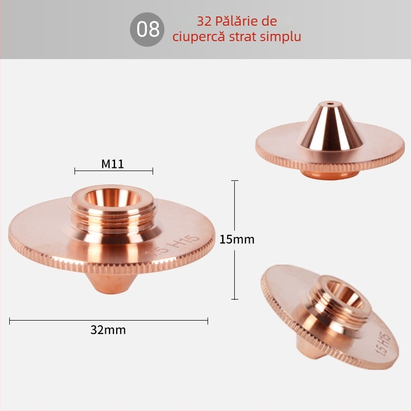 Piese de schimb pentru duzele mașinii de tăiat cu laser, duze cu un singur strat și cu două straturi, vârfuri de tăiere cu fibră, gamă completă de specificații