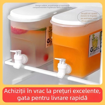Dispenser de apă rece pentru uz casnic, cu robinet și recipient de amestec pentru sucuri de fructe și băuturi răcite, PP alimentar.