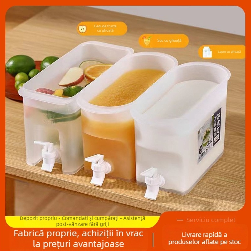 Dispenser de apă rece pentru uz casnic, cu robinet și recipient de amestec pentru sucuri de fructe și băuturi răcite, PP alimentar.