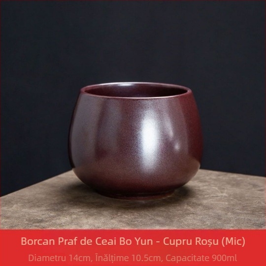 Vas din ceramică brută în stil Jianshui pentru resturi de ceai, cu recipient pentru spălarea ceaiului și bazin Zen din ceramică, pentru ceremonia ceaiului acasă