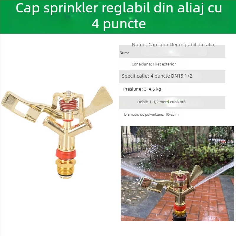 Cap de pulverizare pentru irigații, gazon, rotire la 360°, cu braț oscilant