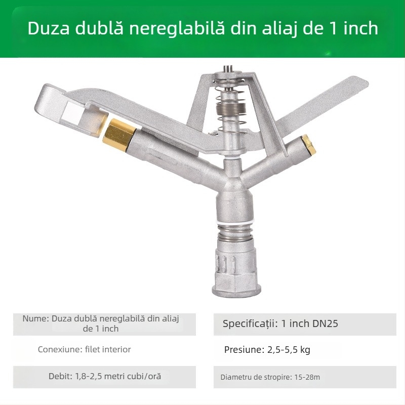 Cap de pulverizare pentru irigații, gazon, rotire la 360°, cu braț oscilant