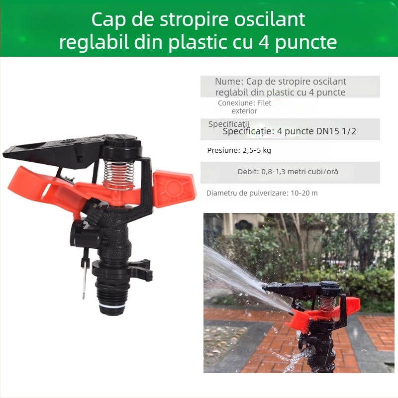 Cap de pulverizare pentru irigații, gazon, rotire la 360°, cu braț oscilant