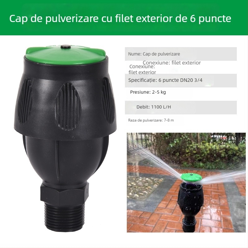 Cap de pulverizare pentru irigații, gazon, rotire la 360°, cu braț oscilant