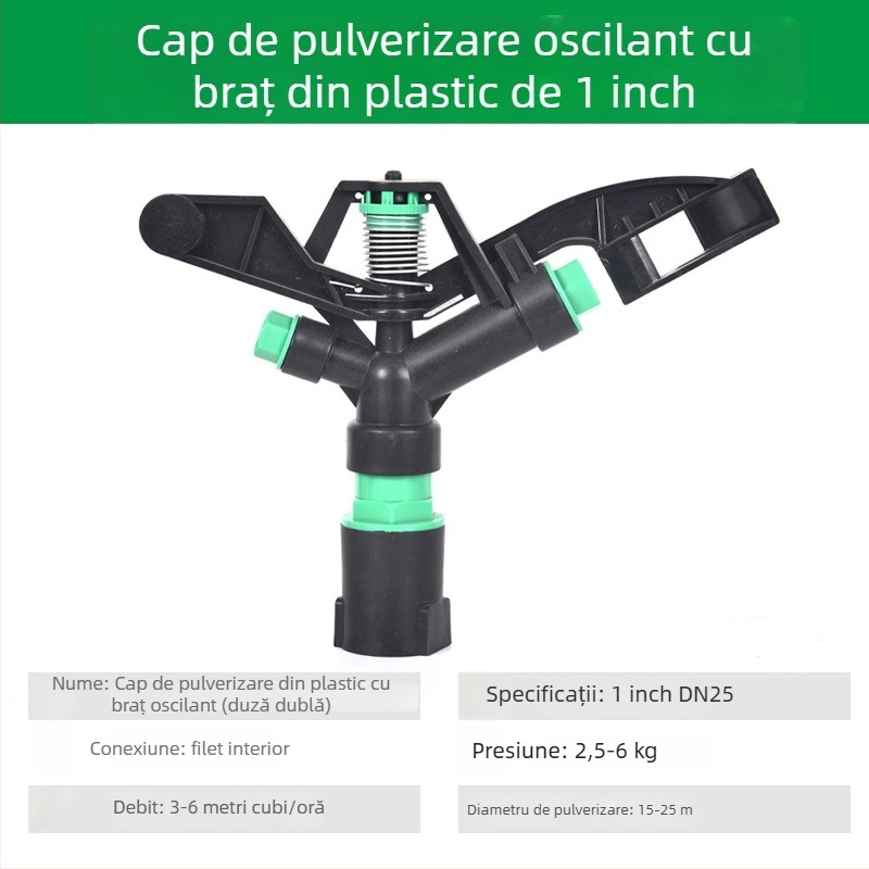 Cap de pulverizare pentru irigații, gazon, rotire la 360°, cu braț oscilant