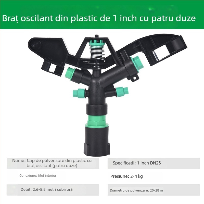 Cap de pulverizare pentru irigații, gazon, rotire la 360°, cu braț oscilant
