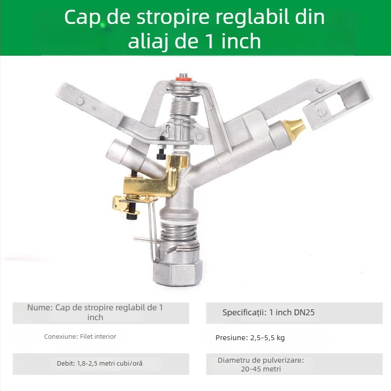 Cap de pulverizare pentru irigații, gazon, rotire la 360°, cu braț oscilant
