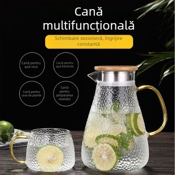 Duză de apă cu model ciocănit, pentru toate anotimpurile, din sticlă borosilicată de înaltă calitate, capacitate mare, pentru sucuri și băuturi reci
