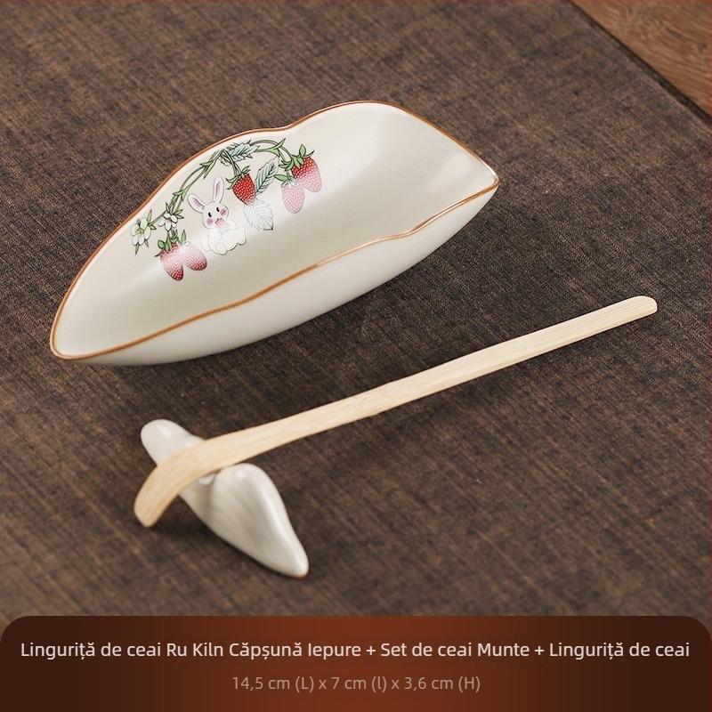 Set ceramic pentru ceremonia ceaiului cu ustensile de ceai
