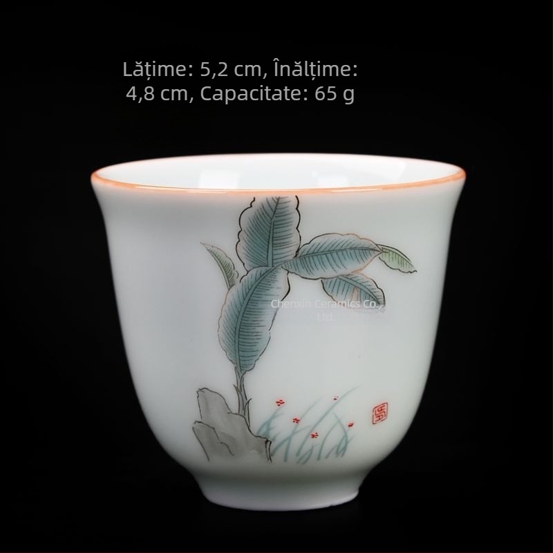 Ceainic de porțelan Shadow Blue, făcut manual, cu mâner și infuzor Yin-Yang, Shuya Xishi, stil minimalist modern