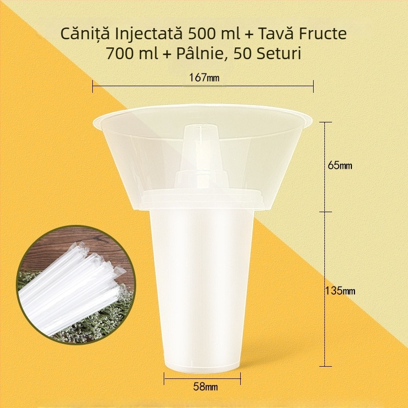 Cupă unică, îngroșată, cu suport, pentru hot pot, pentru milk tea, pui prăjit și fructe