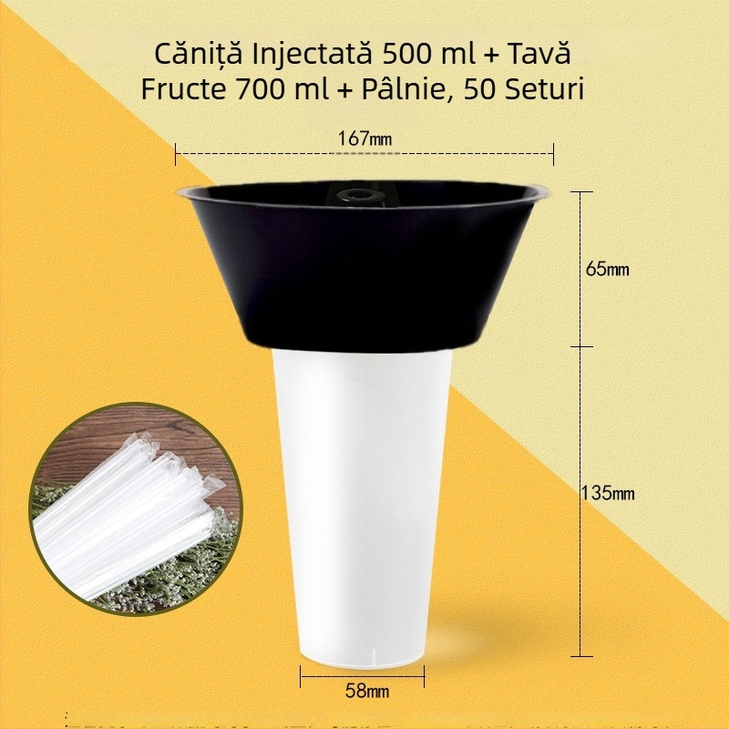 Cupă unică, îngroșată, cu suport, pentru hot pot, pentru milk tea, pui prăjit și fructe