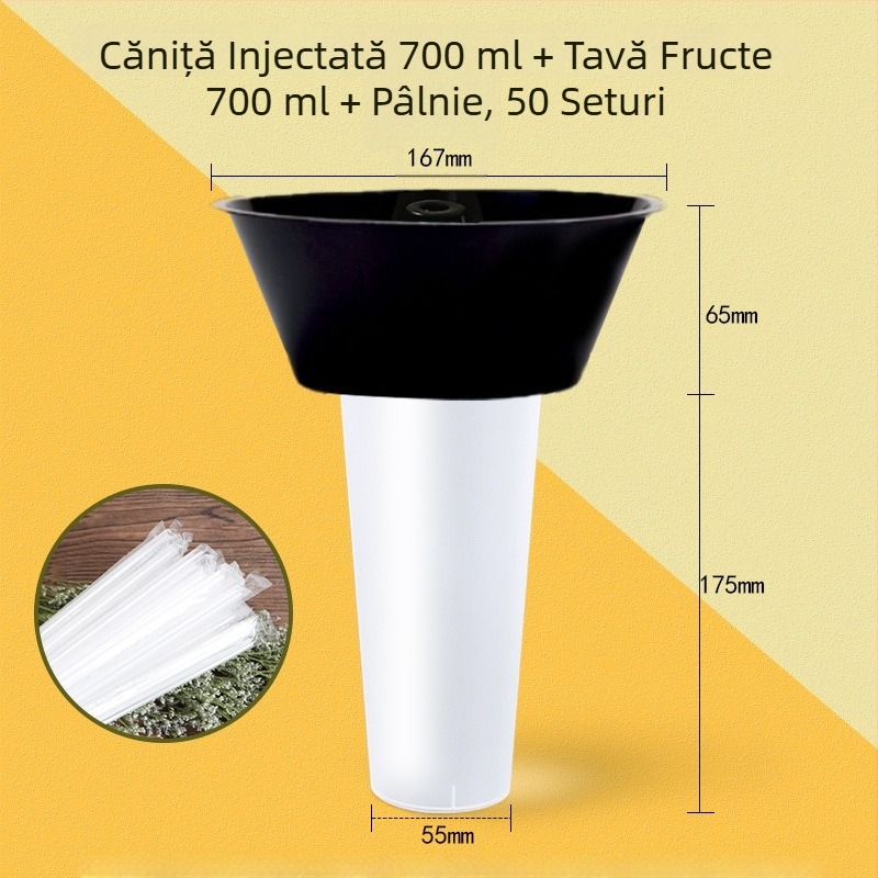 Cupă unică, îngroșată, cu suport, pentru hot pot, pentru milk tea, pui prăjit și fructe